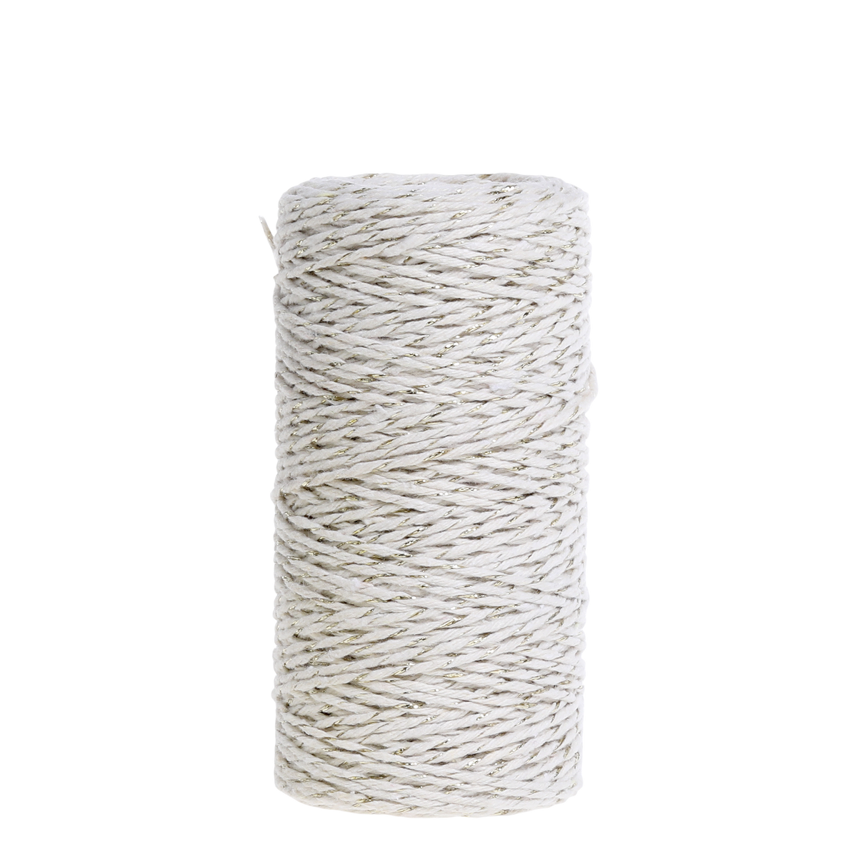 Cotton String w. gold thread L10 m cream