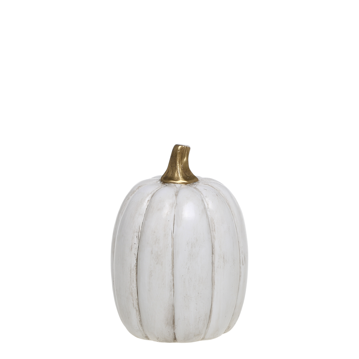 Pumpkin w. gold H13/D8.5 cm antique white