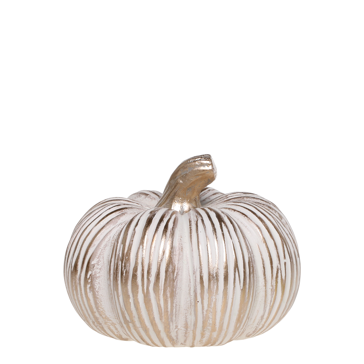 Pumpkin w. gold H12.5/D16 cm antique cream