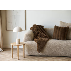 Galena Plaid Brun plaid i imiteret pels 130x180 cm
