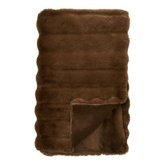 Galena Plaid Brun plaid i imiteret pels 130x180 cm