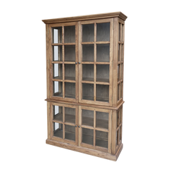 Marseille Display Cabinet w. 4 doors & shelves H196/L120/W40 cm nature