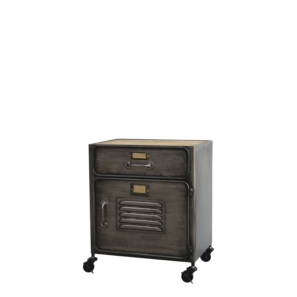 Factory Cabinet w. drawer H54/L47/W34.5 cm antique grey