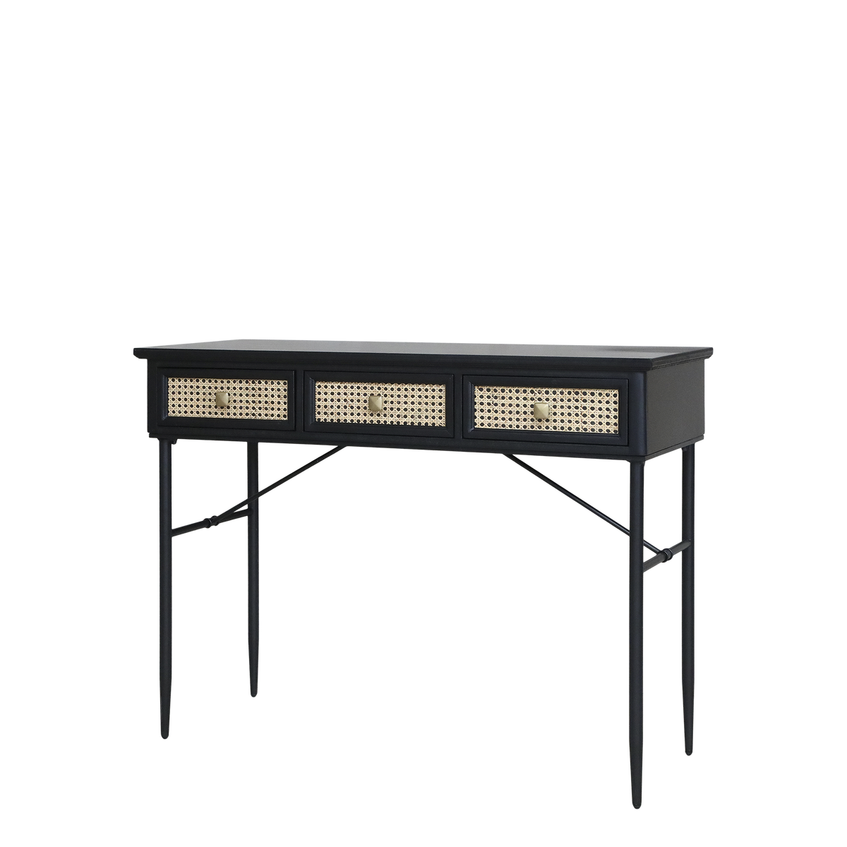 Skrivebord m. 3 skuffer, H80/L110/B42 cm sort