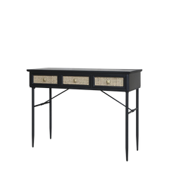 Skrivebord m. 3 skuffer, H80/L110/B42 cm sort