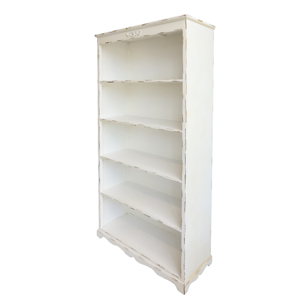 Shelving Unit w. 5 shelves & décor H200/L106/W39 cm antique cream