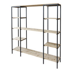 Vence Shelving Unit w. 6 shelves H183/L180/W35 cm antique black