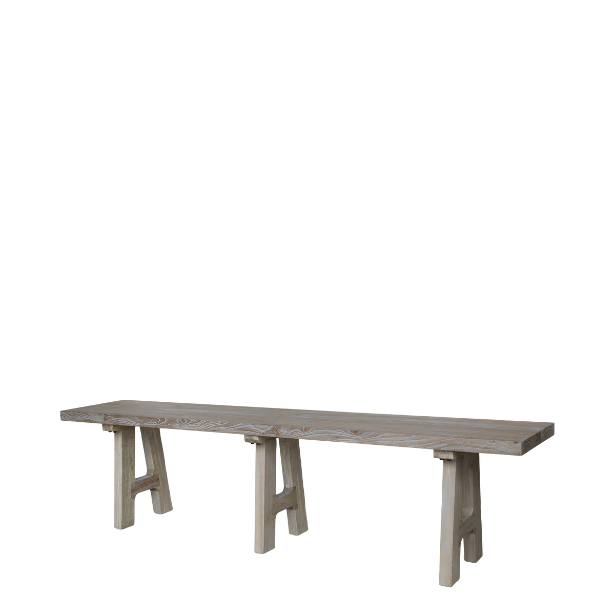 Bench in recycled wood H45/L180/W32 cm nature