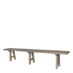 Bænk i genbrugstræ, H45/L240/B32 cm natur