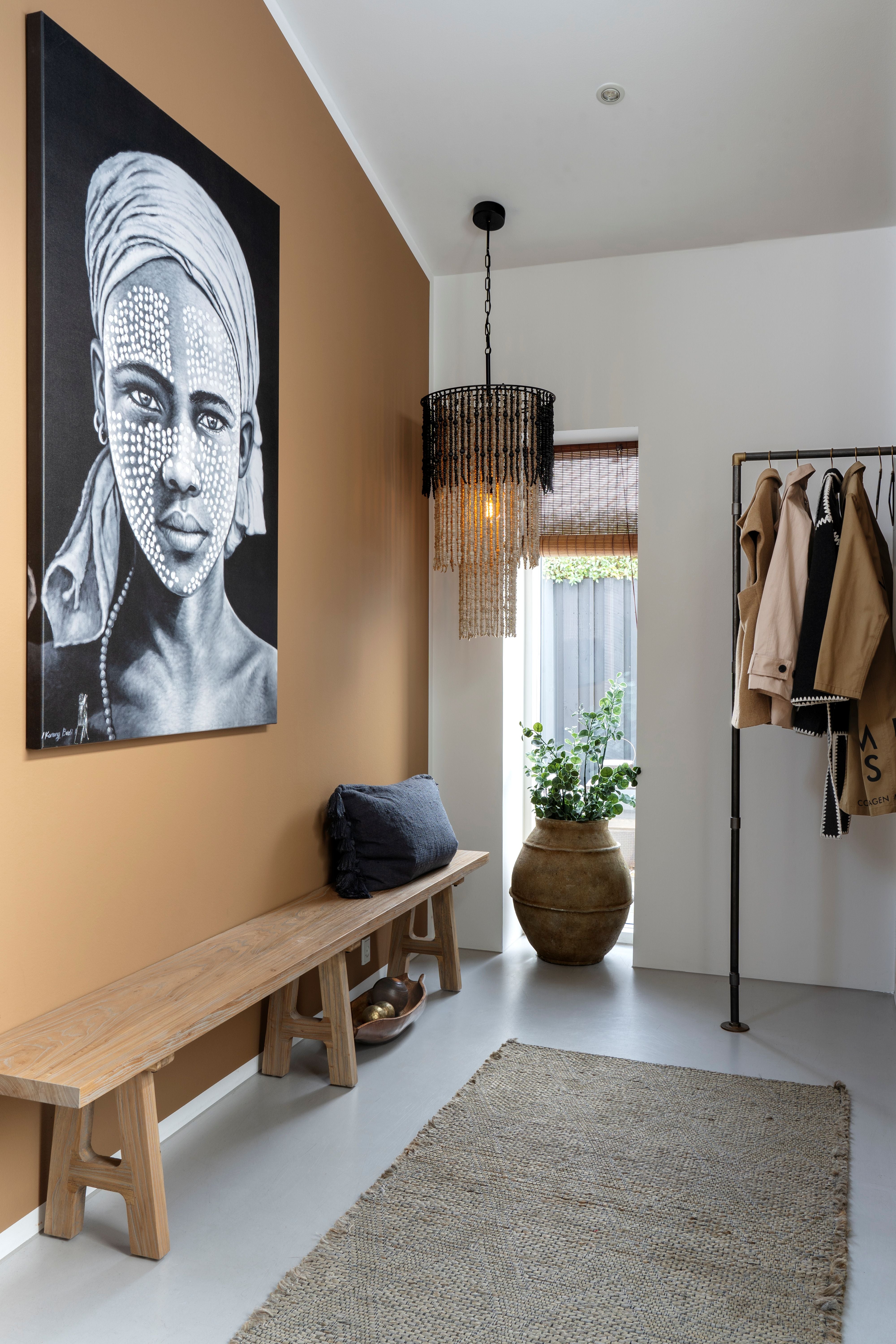 Bænk i genbrugstræ, H45/L240/B32 cm natur