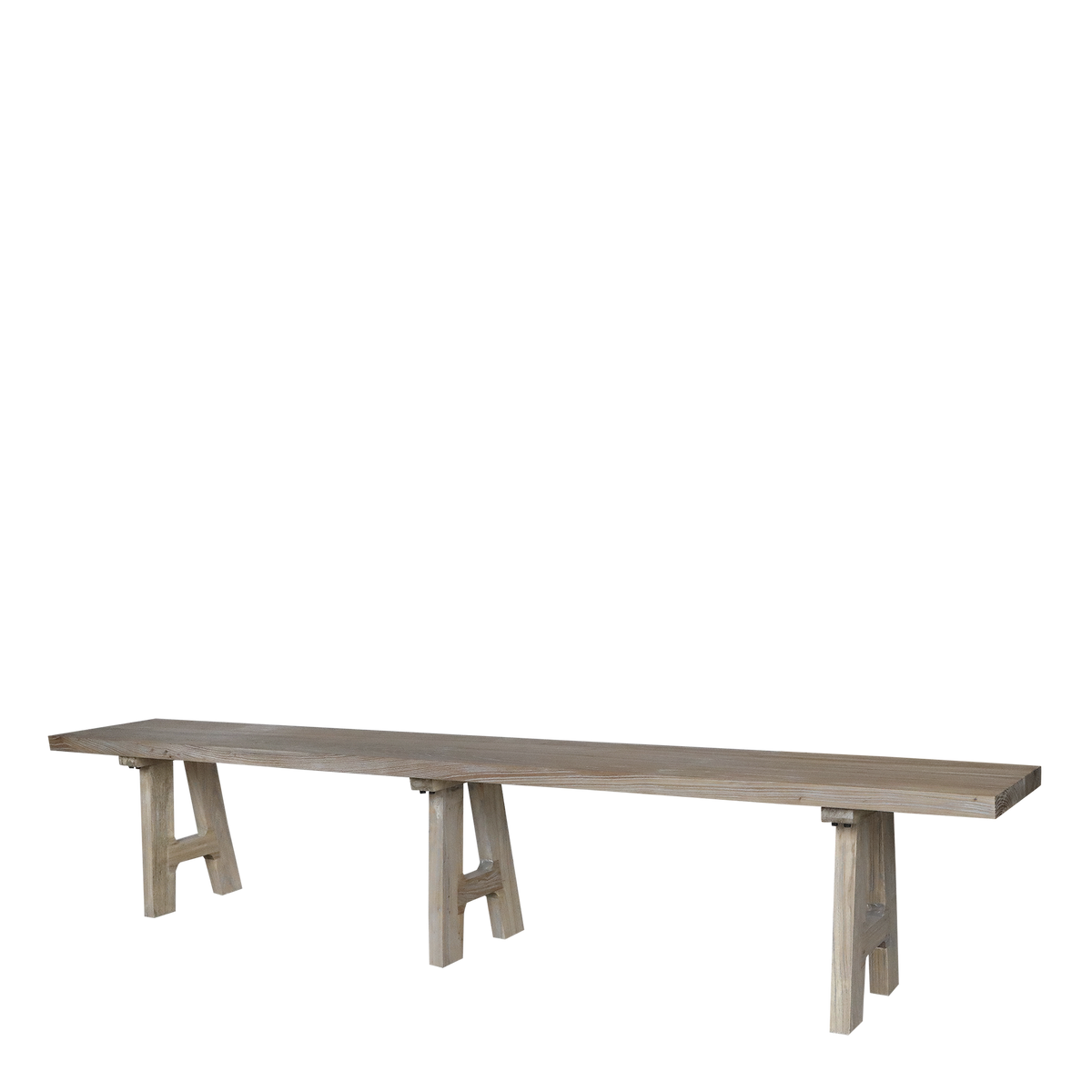 Bench in recycled wood H45/L240/W32 cm nature