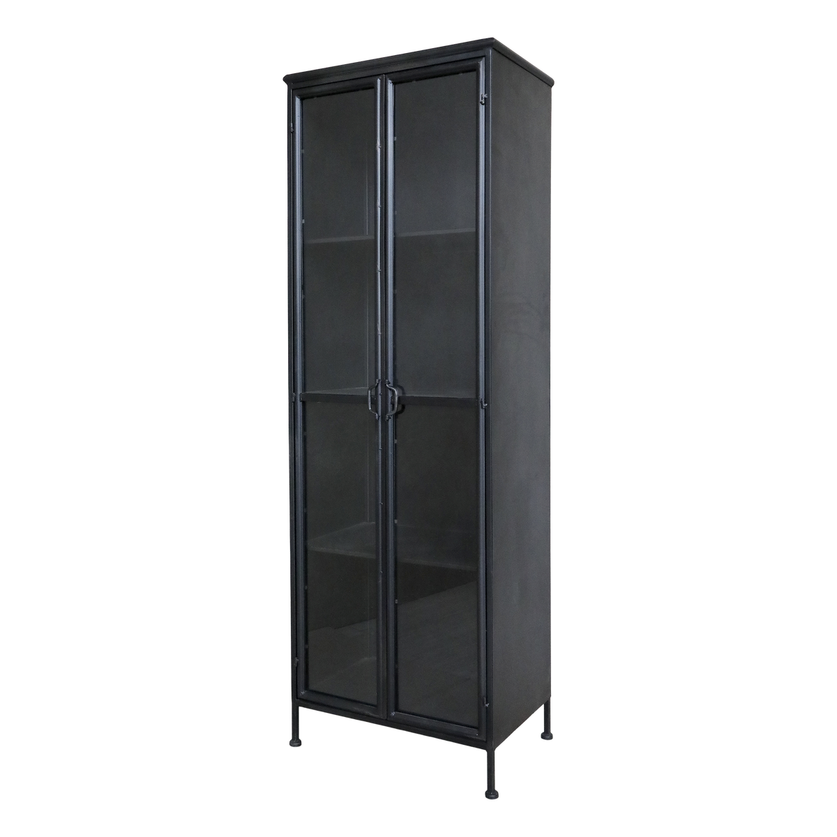 Display Cabinet w. 2 doors & shelves H184/L63.5/W41.5 cm antique black