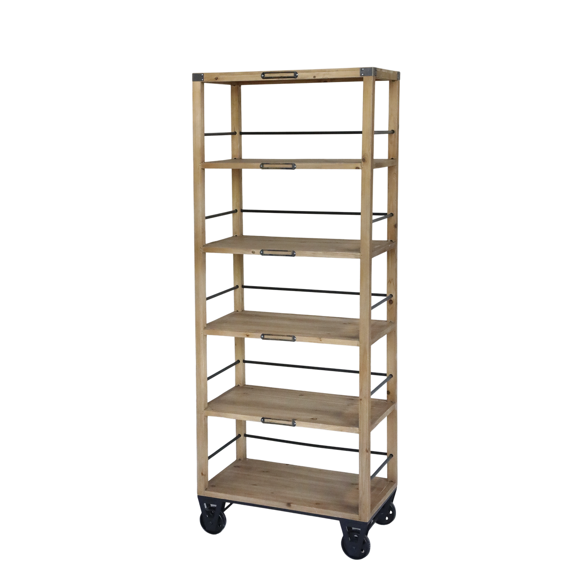 Shelving Unit on wheels w. 5 shelves H157/L59.5/W35.5 cm nature