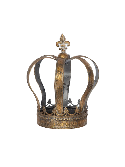 Metal crown antique gold, H40cm, 033