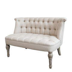 French Sofa in linen fabric 2 seats H75/L110/W55 cm linen