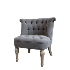 French Armchair in linen fabric H71/L67/W66 cm coal