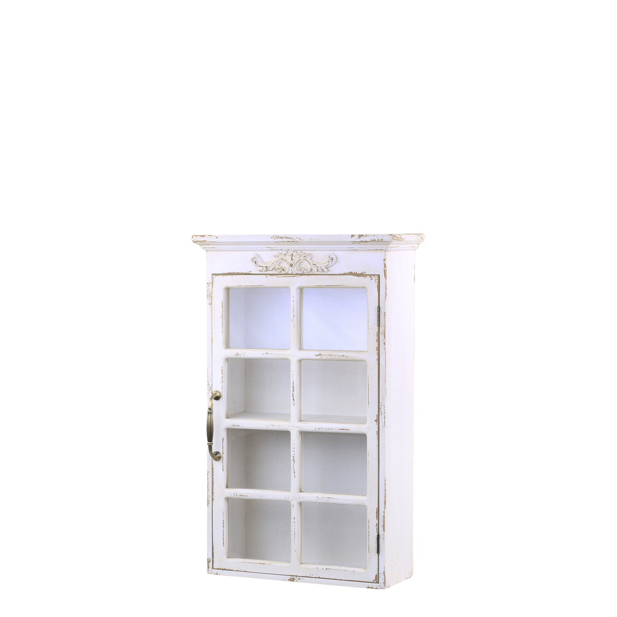 Wall Cabinet w. decor H70/L44/W17.5 cm antique cream