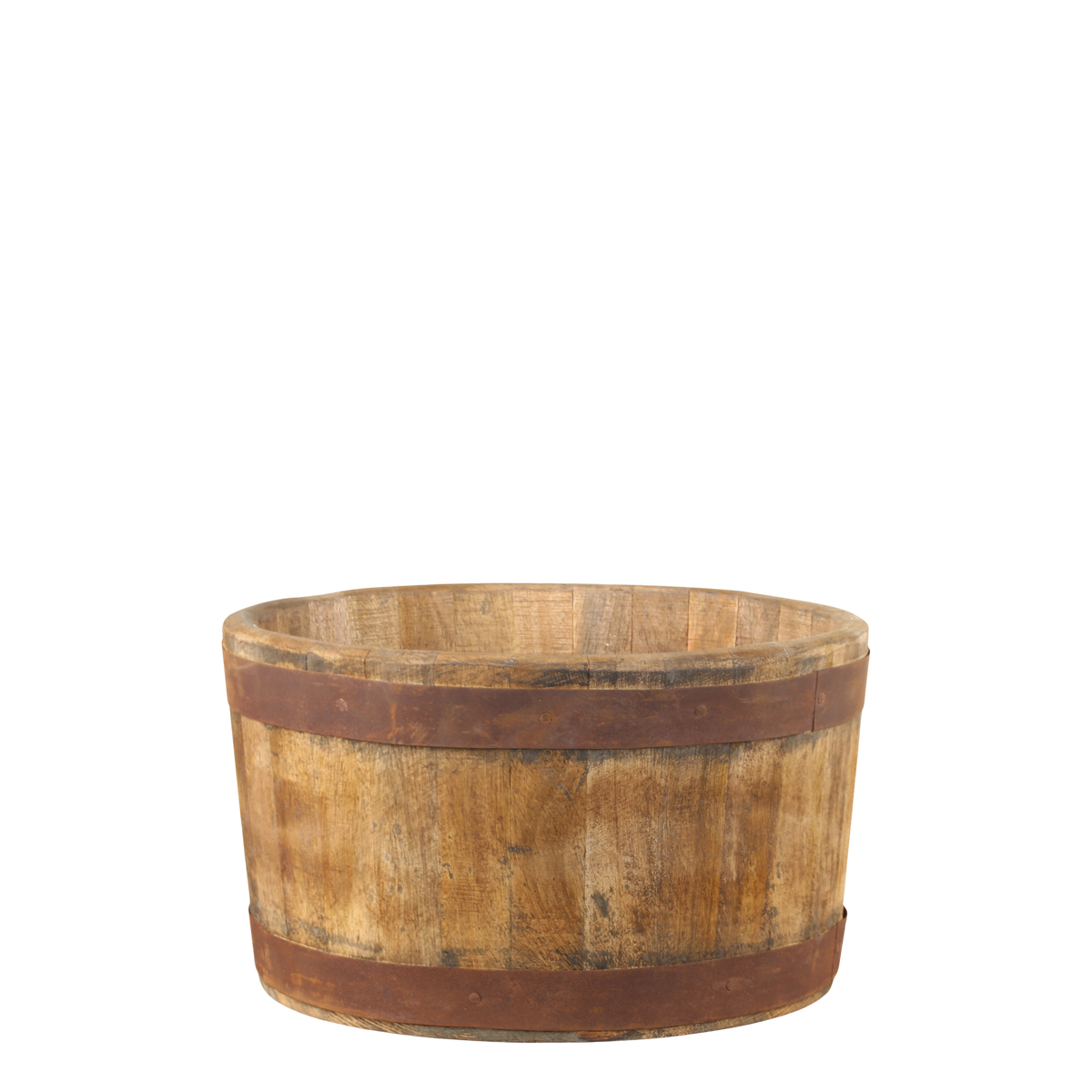 Grimaud old Tub in wood H17/D30 cm nature