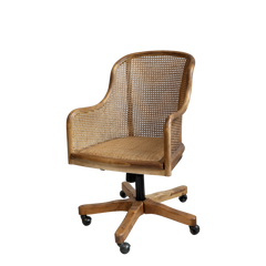 Old French Office Chair w. wicker H92/L62/W62 cm nature