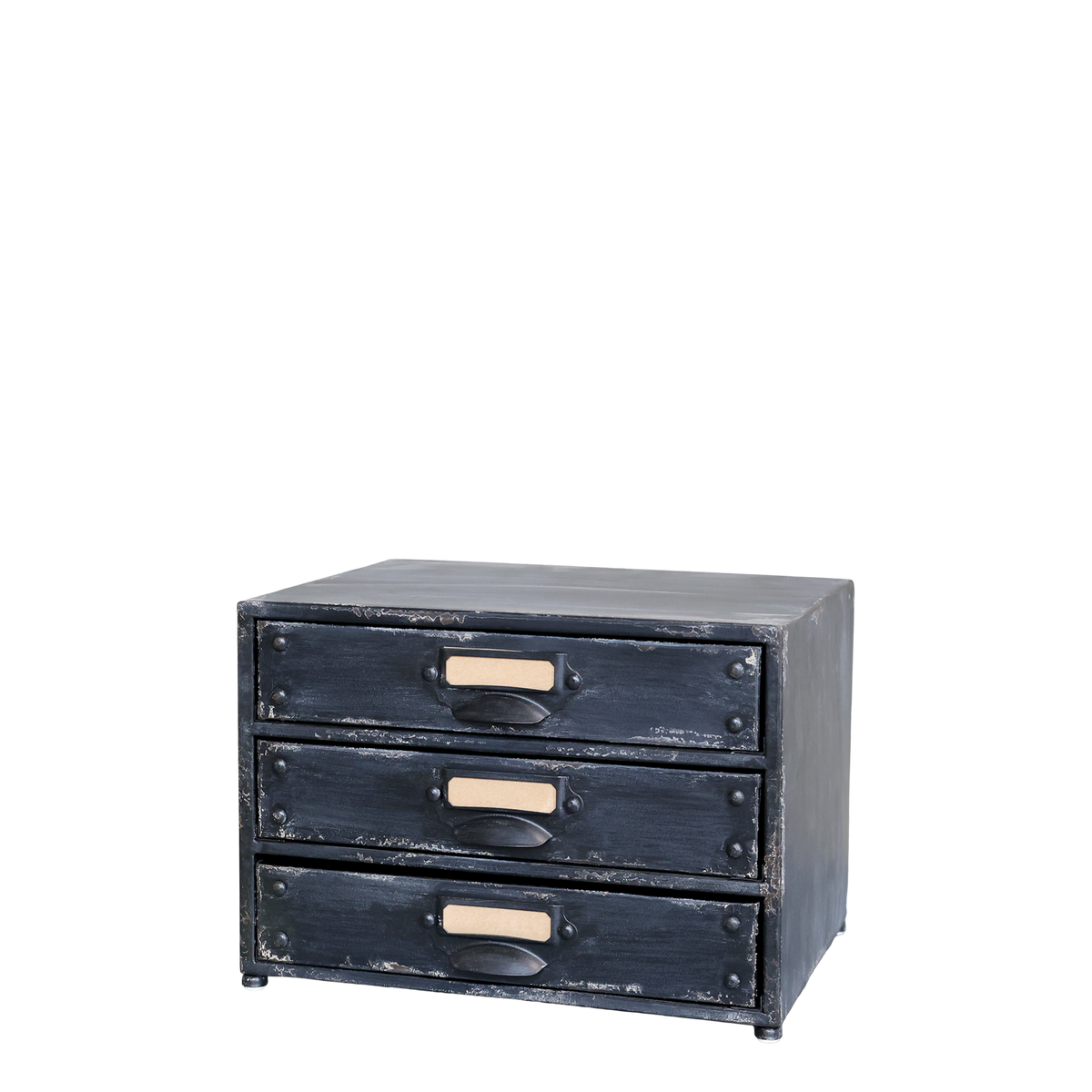 Factory Cabinet w. 3 drawers H22/L31/W23 cm antique black