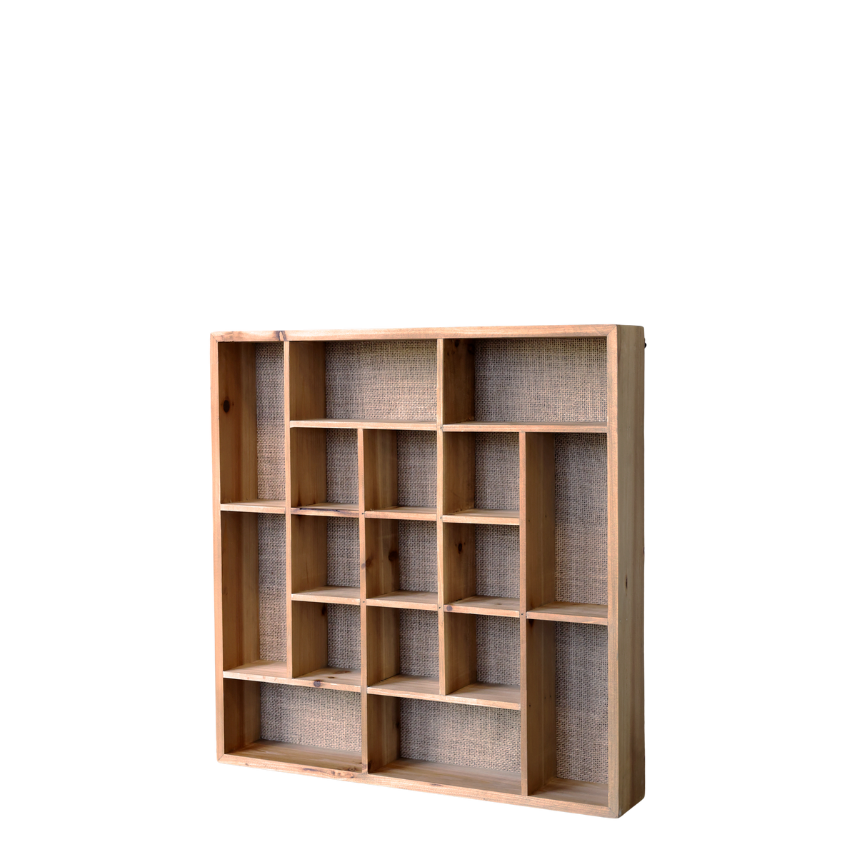 Shelf w. compartments H49/L49/W8 cm nature