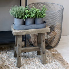 Taburet, H41/L40/B27 cm natur