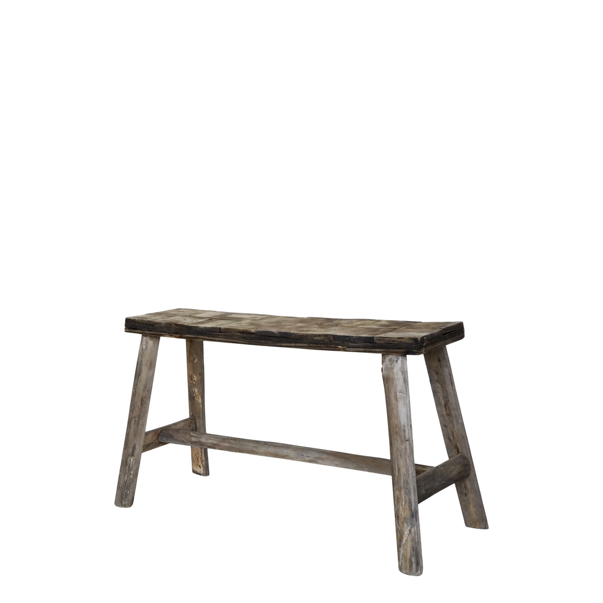 Bænk m. mønster på sæde, H45/L80/B24 cm natur
