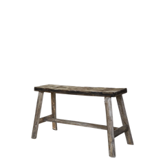 Bænk m. mønster på sæde, H45/L80/B24 cm natur