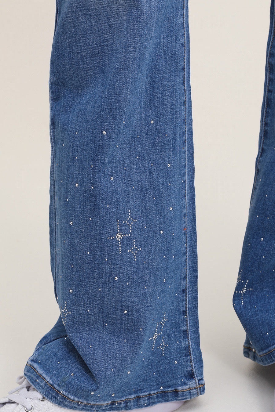 Jeans med bootcut og stjernebling