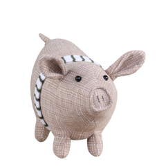 Pig w. ribbon H19/L29/W13 cm linen