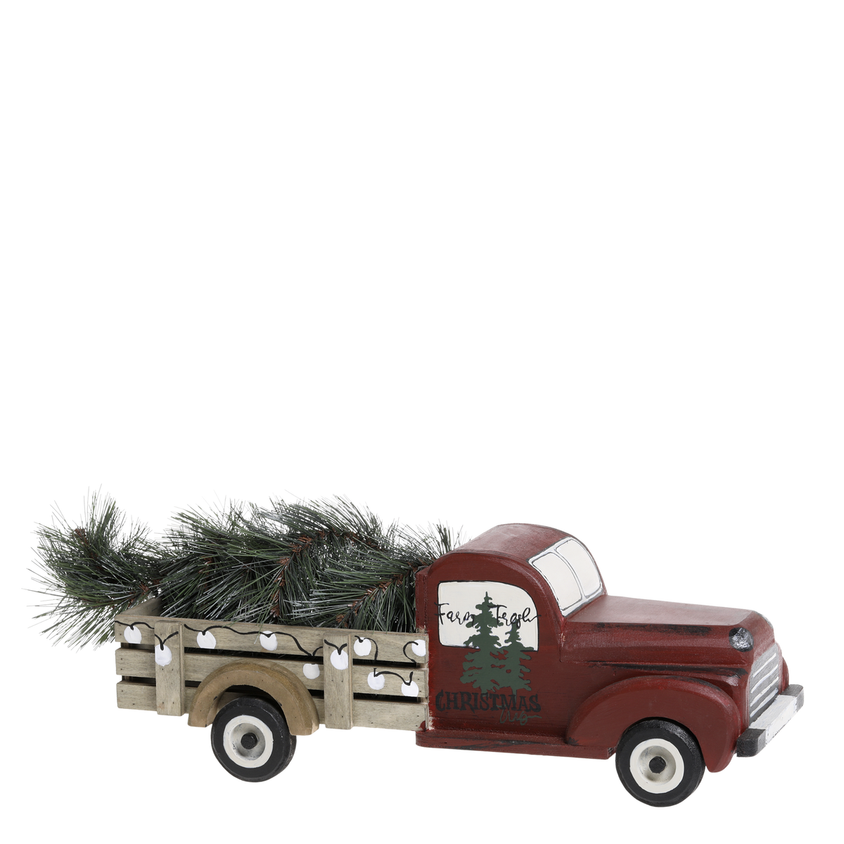 Vintage Car w. Christmas tree H16/L45/W15 cm antique cherry