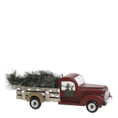 Vintage Car w. Christmas tree H16/L45/W15 cm antique cherry