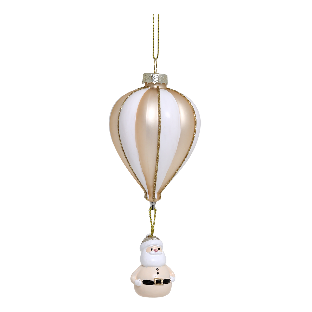 Air Balloon w. Santa H13/D5.5 cm champagne