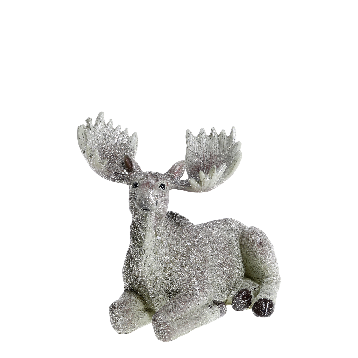 Moose w. glitter H13/L15.5/W9.5 cm verte