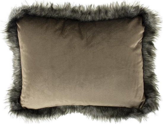 velvet / fur taupe pillow 4Sx3Scm