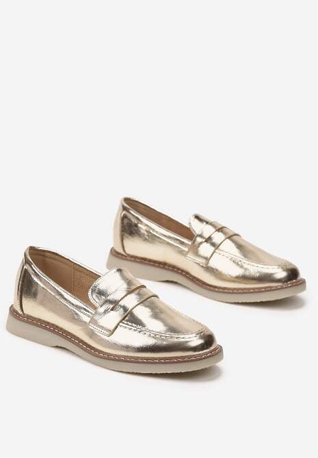 Loafers gummisål guld