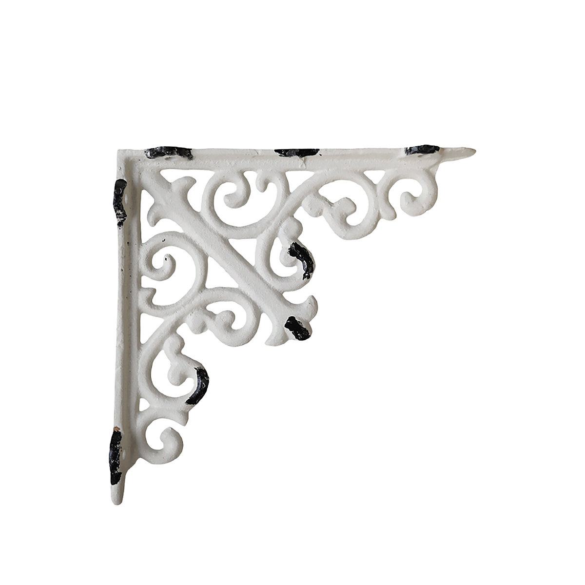 Hyldeknægt m. fransk lilje, H15/B15 cm antique creme