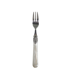 Linas Cake Fork w. silver deco   L17 cm antique champagne