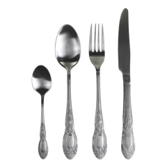 Cutlery w. decor set of 4 L23 cm mat silver