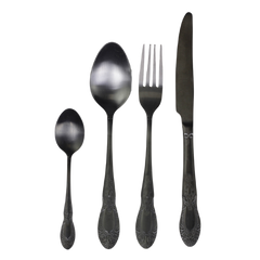 Cutlery w. decor set of 4 L23 cm antique coal