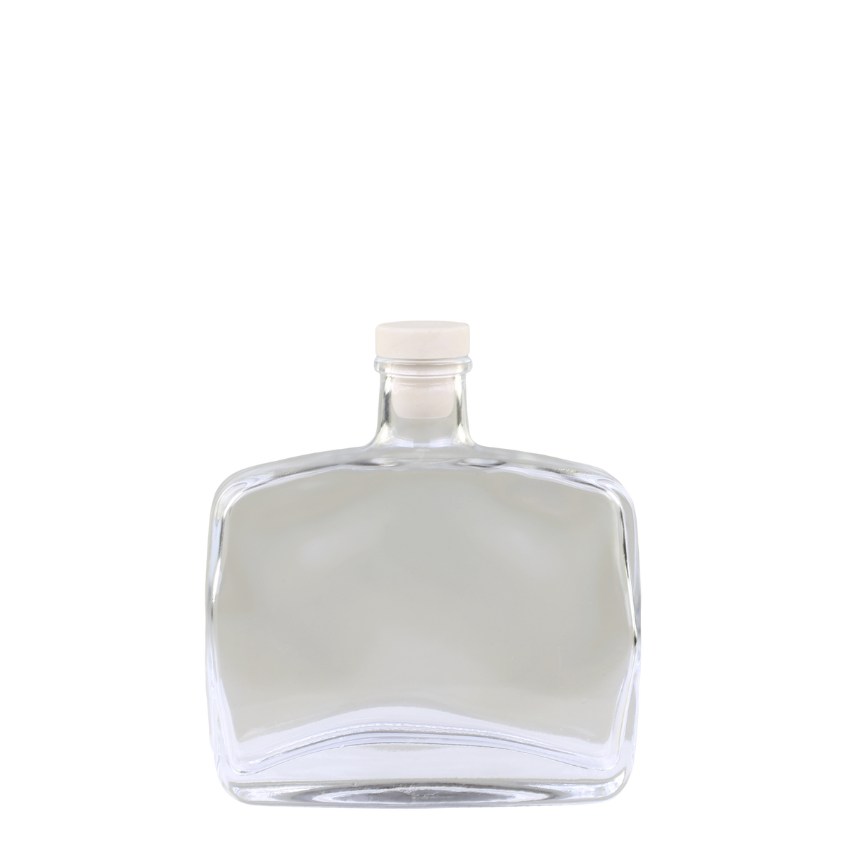 Bottle w. lid H18/L17/W5 cm clear