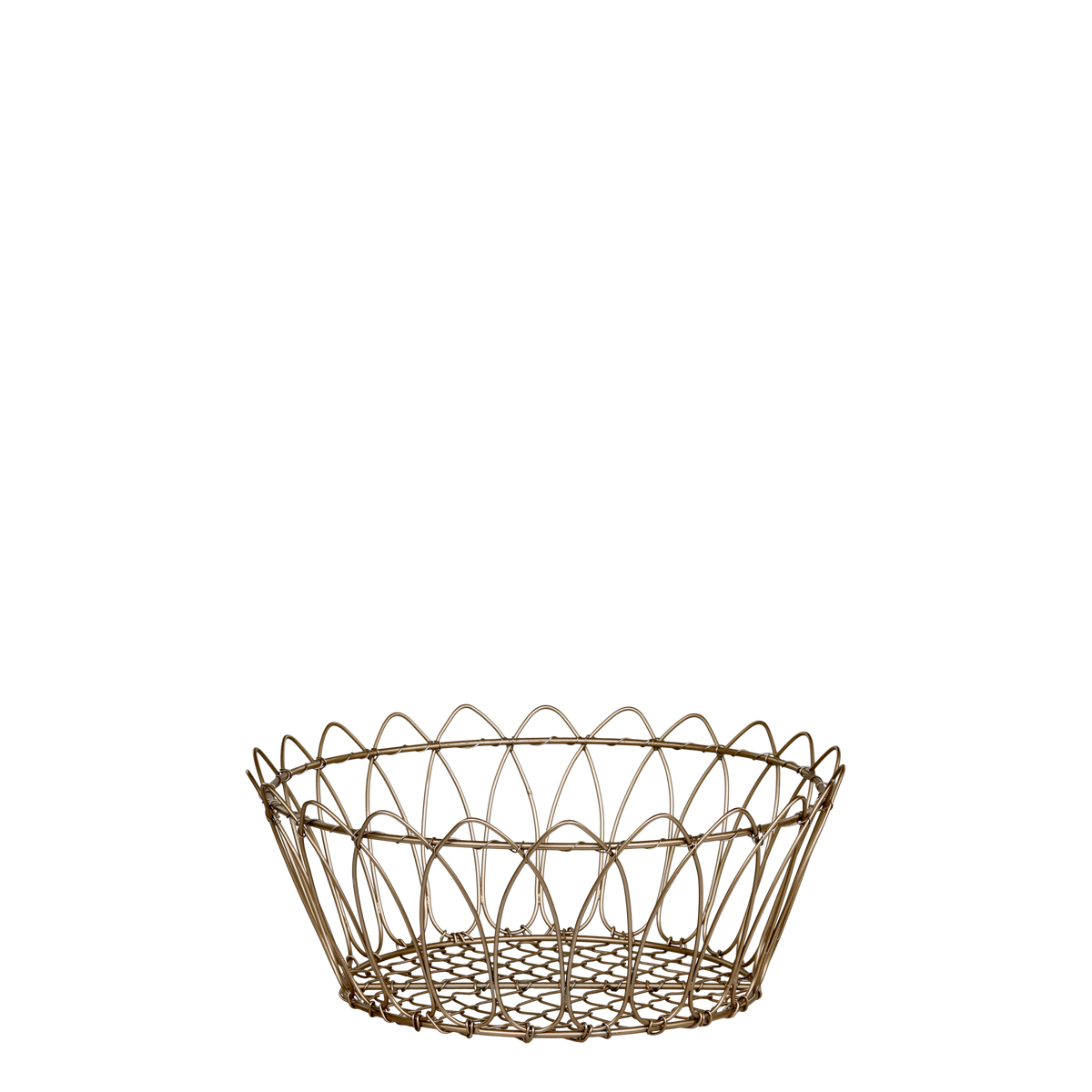 Fil de fer Kurv, H11,5/Ø27 cm antique messing