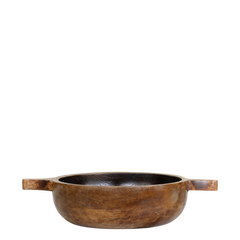 Tours Bowl in wood w. handles H5/D20 cm nature