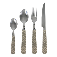 Linas Cutlery w. pattern set of 4 L22 cm French grey