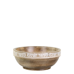 Tours Bowl w. carvings H10/D25 cm nature