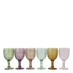 Saint-Émilion Wine Glass w. pattern H16/D7.5 cm assorted colours