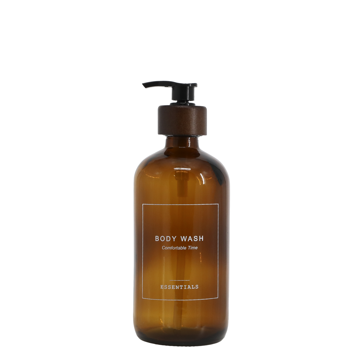 Bottle w. pump Body Wash 500 ml H21.5/D7.5 cm mocca