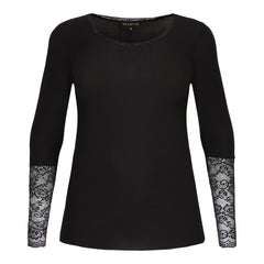 No 1. By Ox Jersey blouse w lace sleeves