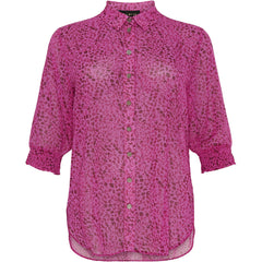 No.1 by ox Chiffon bluse med leopardprint