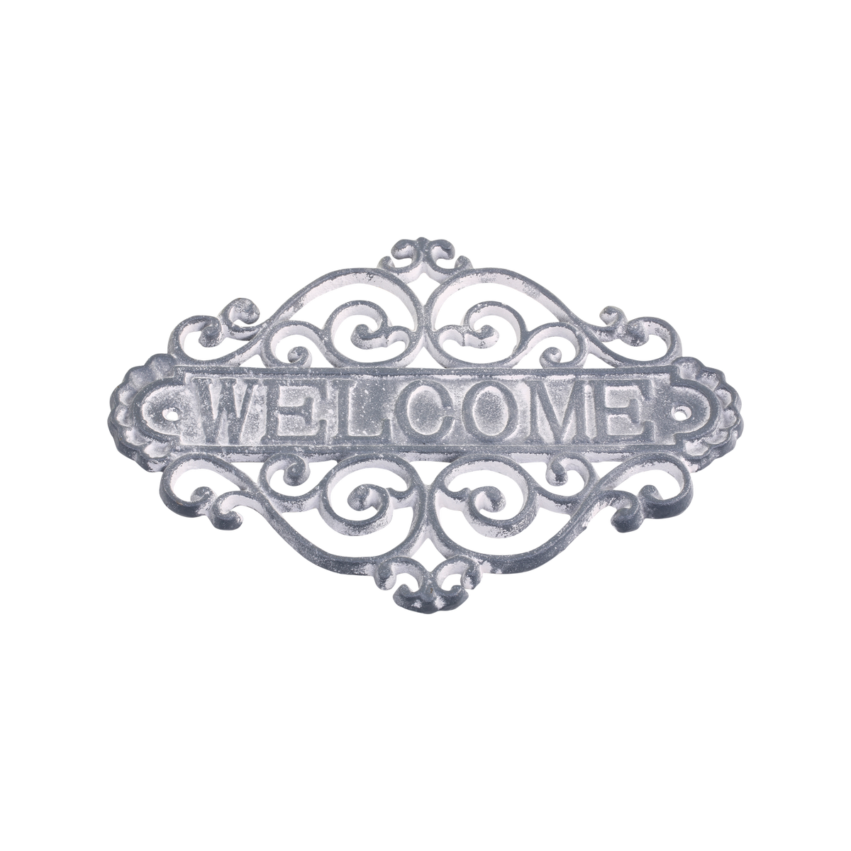 Sign "Welcome" H20/L28/W5 cm antique grey